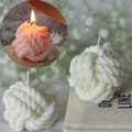 DIY silikonlysformer, lys av hvite garnnøster white