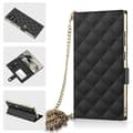 GKK Gold Plated Diamond Textured Leather Case with Shoulder Strap Chain For Samsung Galaxy S24 Ultra 5G