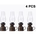 Four American retro kerosene lamps, decorative items from old bars and restaurants, with teardrop-shaped low wicks.
