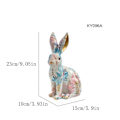 Miniatyrbild 2 av 5: Easter Bunny Figurine, Resin Craft, Exquisite Pattern, Suitable for Easter Table Decoration. A One Size
