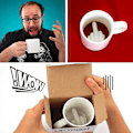 Miniatyrbillede 5 af 5: Tommelfinger op keramisk krus, 3D sjov kaffekrus med langfinger indeni keramisk kop, 330 ml