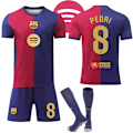 Miniatyrbild 1 av 2: Barcelona Hemmafotbollströja Barn & Vuxna 2024-2025 Med Strumpor Nr.8 PEDRI No.8 PEDRI 26