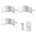 Battery-powered wireless photo lamp, adjustable 13-color RGB, comes with remote control (white). white 3pcs