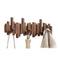 Wall-mounted wooden piano-shaped coat rack, multi-functional foldable coat rack, beautiful and practical, in black walnut color. Black Walnut 8 Hooks