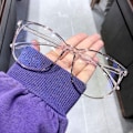Miniatyrbild 10 av 10: Färgskiftande blåljusglasögon PC Retro Glasögon Mode Helbåge Glasögon för Kvinnor Män Anti-bländning för Dagligt Bruk Transparent Frame