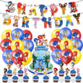 Sonic the Hedgehog-tema bursdagsfest dekorasjonssett: Ballonger og bannerkombinasjon
