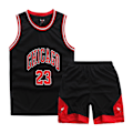Miniatyrbild 1 av 4: Michael Jordan #23 Basketbollströja Set Bulls Uniform för Barn och Tonåringar Svart - Perfekt Svart Black L (140-150CM)