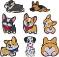8-pack Iron-on Patches with Cute Corgi, Sheepdog, and Dalmatian Patterns; Suitable for Sewing and Embroidery.