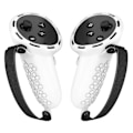 Miniatyrbild 1 av 3: Silicone Protective Case for Meta Quest 3/3S Touch Controller (with Wrist Strap) - White/Multicolor
