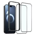 Kompatibel med iPhone 16 Pro, skärmskydd med full täckning (2-pack, inklusive ram) 77