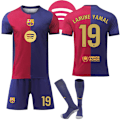 Miniatyrbild 1 av 2: Barcelona Hemmafotbollströja Barn & Vuxna 2024-2025 Med Strumpor Nr.19 Yamal No.19 Yamal 26