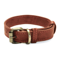 Miniatyrbild 1 av 3: Hundhalsband i äkta läder (XS-XXL) LightBrown Konjak - L