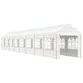 Miniatyrbild 2 av 8: vidaXL Paviljong med tak vit 17,84x2,28x2,69 m polyeten Vit