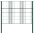 Miniatyrbild 4 av 4: vidaXL Stängselpanel med stolpar järn 1,7x1,2 m grön Grön