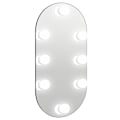 Miniatyrbild 1 av 10: vidaXL Spegel med LED-lampor 40x20 cm glas oval Silver