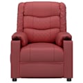 Miniatyrbild 3 av 9: vidaXL Reclinerfåtölj vinröd konstläder Röd