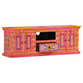 Miniatyrbild 2 av 10: vidaXL Tv-bänk rosa 110x30x40 cm massivt mangoträ Rosa
