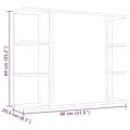 Miniatyrbild 10 av 10: vidaXL Spegelskåp för badrum betonggrå 80x20,5x64 cm konstruerat trä grå