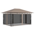 Miniatyrbild 1 av 6: vidaXL Paviljong med myggnät 4x3x2,73 m taupe 180 g/m² Taupe