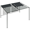 Miniatyrbild 6 av 7: vidaXL Paviljong med infällbart tak 4x3x2,3 m gräddvit 180 g/m² Antracit