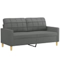 Miniatyrbild 2 av 9: vidaXL Soffa 2-sits mörkgrå 140 cm tyg Grå