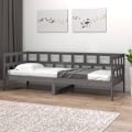 Miniatyrbild 4 av 10: vidaXL Dagbädd grå 80x200 cm massiv furu Grå
