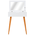 Miniatyrbild 6 av 10: vidaXL Sminkbord med spegel MDF 60x40x75 cm Vit