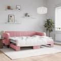 vidaXL Dagbädd utdragbar rosa 80x200 cm sammet Rosa