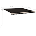 Miniatyrbild 10 av 10: vidaXL Markis med stolpar manuellt infällbar 4x3,5 m antracit Antracit