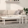 Miniatyrbild 1 av 10: vidaXL Satsbord 2 st vit massiv furu Vit