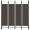 vidaXL Rumsavdelare 4 paneler brun 160x180 cm Brun
