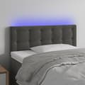 vidaXL Sänggavel LED mörkgrå 90x5x78/88 cm sammet Grå