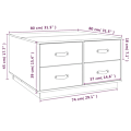 Miniatyrbild 10 av 10: vidaXL Soffbord svart 80x80x45 cm massiv furu Svart