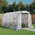 vidaXL Växthus med stålram vit 8 m² 4x2x2 m Vit