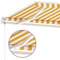 Miniatyrbild 5 av 10: vidaXL Automatisk markis med vindsensor & LED 500x350 cm gul/vit Gul
