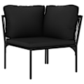 Miniatyrbild 6 av 10: vidaXL Loungeset för trädgården med dynor 6 delar svart PVC Svart