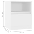 Miniatyrbild 8 av 9: vidaXL Sängbord 2 st vit 40x40x50 cm konstruerat trä Vit