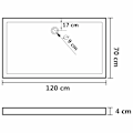 Miniatyrbild 8 av 8: vidaXL Duschkar rektangulärt ABS svart 70x120 cm Svart