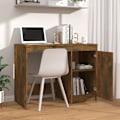 Miniatyrbild 3 av 8: vidaXL Skrivbord rökfärgad ek 100x50x76 cm konstruerat trä Brun
