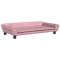 vidaXL Hundbädd rosa 100x50x21 cm sammet Rosa