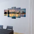 vidaXL Väggbonader på duk, Brooklyn Bridge med flodvy 200 x 100 cm multifärg