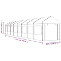 Miniatyrbild 7 av 8: vidaXL Paviljong med tak vit 17,84x2,28x2,69 m polyeten Vit