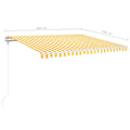 Miniatyrbild 9 av 9: vidaXL Automatisk markis med vindsensor & LED 400x350 cm gul/vit Gul