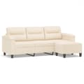 vidaXL 3-sitssoffa beige 180 cm mikrofibertyg Beige