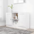 vidaXL Skänk vit 120x30,5x70 cm konstruerat trä Vit