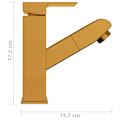 Miniatyrbild 6 av 6: vidaXL Badrumsblandare med utdragbar pip guld 157x172 mm Guld