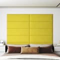 Miniatyrbild 8 av 8: vidaXL Väggpaneler 12 st ljusgul 90x30 cm tyg 3,24 m² Gul
