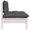 Miniatyrbild 5 av 10: vidaXL Loungegrupp med dynor 3 delar vit massiv furu Vit