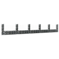 Miniatyrbild 6 av 6: vidaXL U-formad gabionkorg med 6 stolpar järn 620x20x100 cm Silver