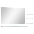 vidaXL Väggspegel med 5 hyllor silver 100x60 cm Silver